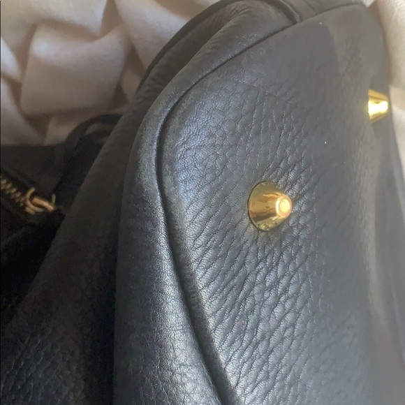 Cynthia Rowley Black Pebbled Leather Bowler - Picture 5 of 8